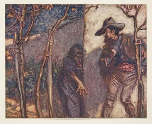 When he went over the wall he was terrified to see the Witch before him