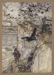 ... russet-pated choughs, many in sort, rising and cawing at the gun