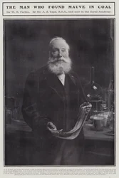 William Henry Perkin, English chemist who discovered the first synthetic organic dye, mauveine
