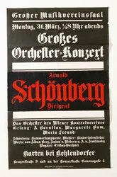 A Poster Announcing a Concert of Works by Schoenberg
