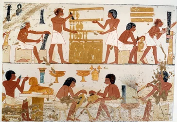 Artisans at Work, Facsimile from a Document from Thebes, Period of Amenophis III (18th Dynasty)