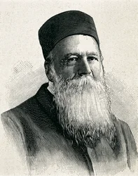 DUNANT, Henri (1845-1923). Founder of the Red Cross (1863). Nobel Peace Prize in 1901. Portrait. Engraving