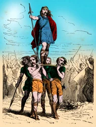 Gaulois Chief Bears Triumph on His Shield (engraving)