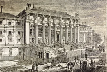 France. Paris. Court Justice in 19th century (engraving)