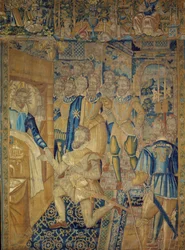 King Henry III (1551-1589) on his deathbed, assassinated by the monk Jacques Clément on 1/08/1589