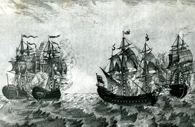 Le Maure approaching the Ruby: The Achilles fighting the Royal Oak
