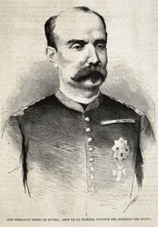 Fernando Primo de Rivera (1831-1921). Spanish Military Man and Politician. Fernando Primo de Rivera, Who Fought in the Third Carlist War. Engraving