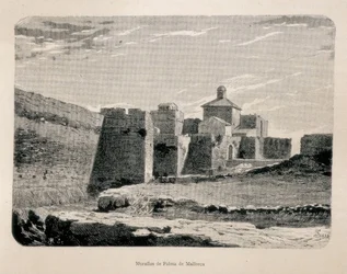 Palma de Majorca. Walls. Engraving