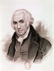 Portrait of James Watt, Scottish inventor, mechanical engineer, and chemist