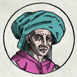 Portrait of Josquin des Pres (1440-1521) (Engraving)