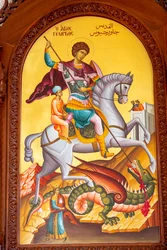 Saint George icon. Cathedral, Harissa, 2022