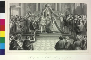 Wedding of King Matthew I with Archduchess Anna by Cardinal Franz of Dietrichstein on 4th December 1611