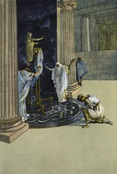 Orestes is ordered by Apollo to go to Tauris and bring the statue of Artemis to Athens