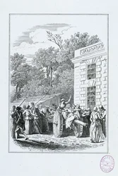 Departure of the Women from the Halle for Versailles, on the Morning of October 5