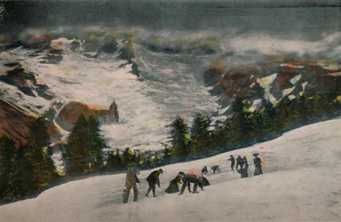 Snowballing in Paradise Valley in Midsummer, Mt. Rainier National Park