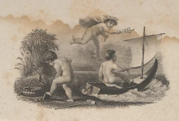 Banknote Vignette with Three Putti Symbolizing Trade and Agriculture, ca. 1824-37