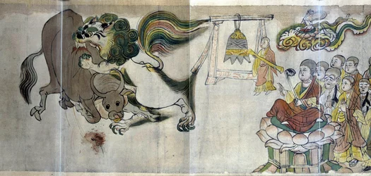The triumph of Sariputra over the heretics