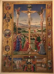 Crucifixion, detached miniature from the Missal of Thomas James