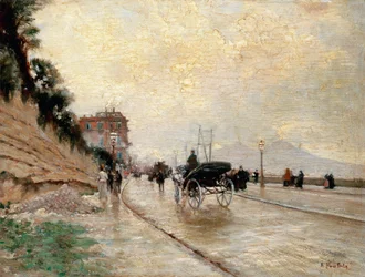 Carriage on Promenade in Naples