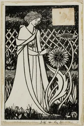 Decorative Study: Woman with Sunflowers