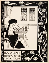 How La Beale Isoud Wrote to Sir Tristram, Illustration from 
