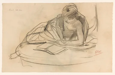Resting Model, Reading on a Sofa