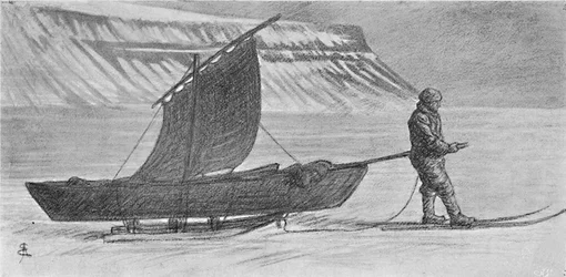 A Sail with Sledges, South of Cape Richthofen, 6 June, 1896