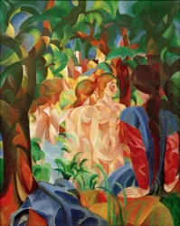 Bathing Girls with City in the Background