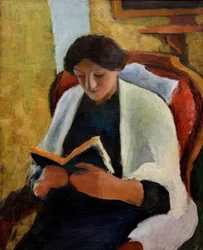 Reading Woman in a Red Chair