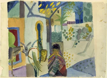 Girl with Horse and Donkey