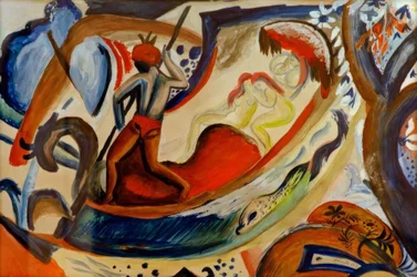 Nude Girls in a Boat