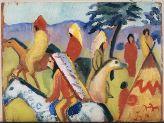 Riding Indians by the Tent