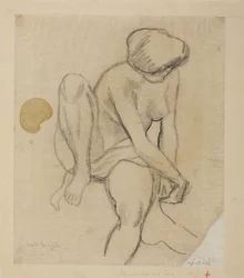 Seated Female Nude with Cloth