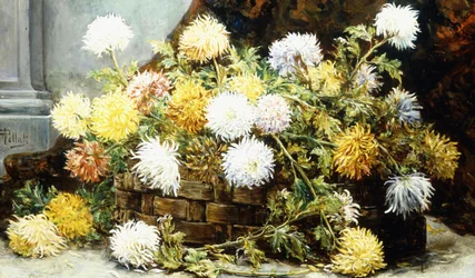 Chrysanthemums in a Basket
