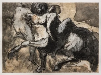 Centaur Abducting Two Women