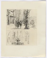 Frédéric Mistral: Memoirs and Stories by Frédéric Mistral: city street scene/fountain (insert after p. 120)