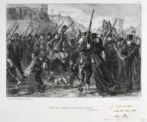 French Soldiers Departing for Buzenval, Siege of Paris, Franco-Prussian War