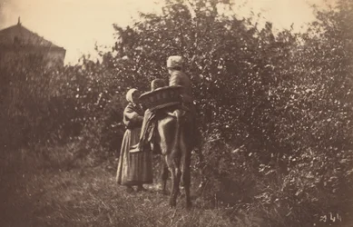 Two Women with Donkey, late 1870s