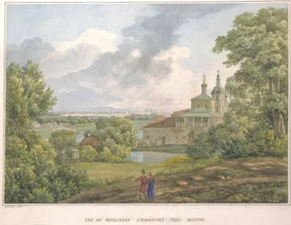 View of Moscow from the Sparrow Hills. The Andreevsky Monastery
