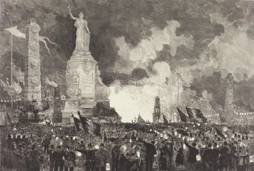 14 July. Illumination of the Place de la République, 1883.
