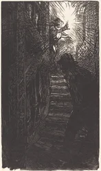 Escalier sculpte rue Boutebrie