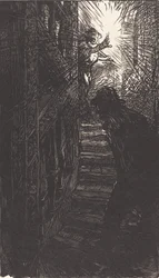 Sculpted Staircase, rue Boutebrie, published 1901