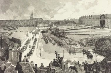 Military Honors Rendered to the Mortal Remains of Admiral Courbet