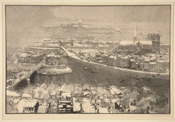 Paris under Snow, Seen from the Top of St. Gervais