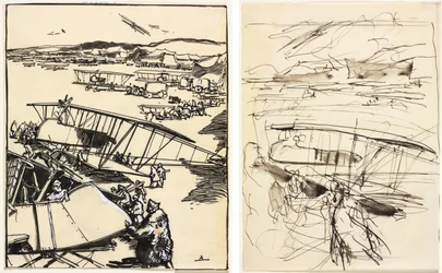Planes Resting on the Ground (recto and verso)