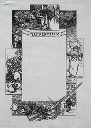Paris Almanac, 1897: Decorative Border, Autumn
