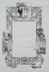 Paris Almanac, 1897: Decorative Border, Spring