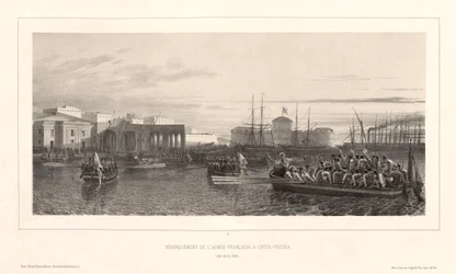 Landing of the French army at Civita-Vecchia, April 25, 1849