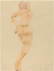 Rear View of Female Figure in Action