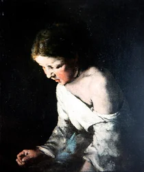 Young Girl Sewing, c.1865